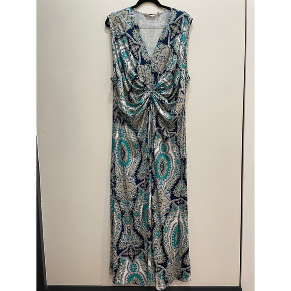 Soft Surroundings Sleeveless Maxi Dress Size 3X Paisley Stretch Jersey - Picture 1 of 7